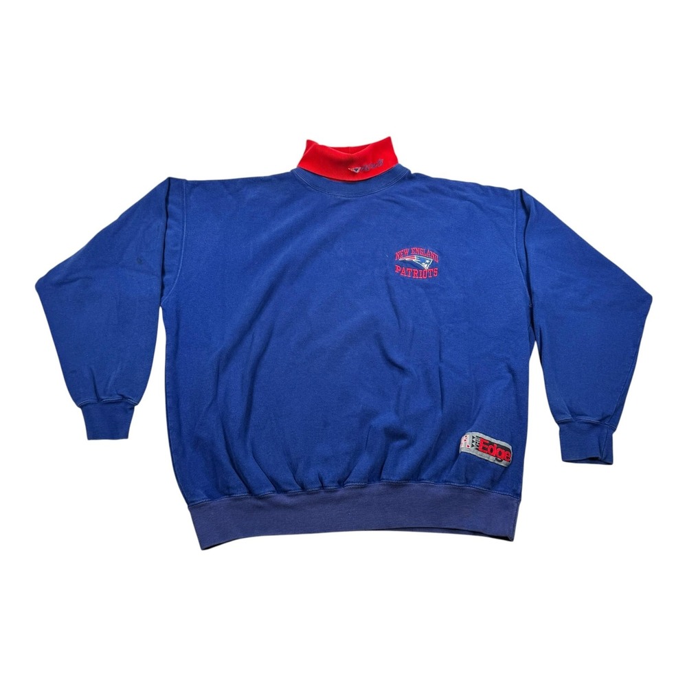 Vintage New England Patriots Football Sweatshirt Mens XL Blue NFL The Edge 90s
